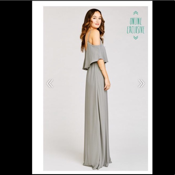 Gray Floor Length Dress - Picture 1 of 3